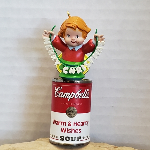 Vintage 1993 Enesco Campbell's Soup "Merry Christmas" Ornament Hand Painted - Picture 13 of 16
